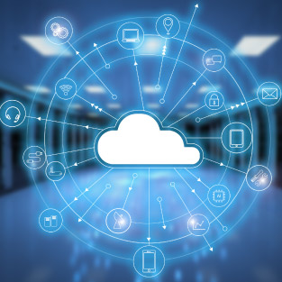Image of a Cloud with Icons representing an array of services.